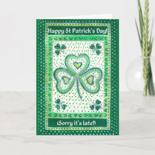 Shamrock Belated St Patrick's Day Kaart