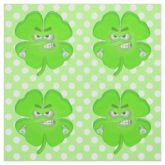 Shamrock bestrijden op witte Stippen Stof (Swatch)
