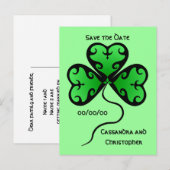 Shamrock bewaart de datum aankondigingskaart (Voorkant / Achterkant)