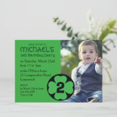 Shamrock Birthday Party Invitation met foto Kaart (Staand voorkant)