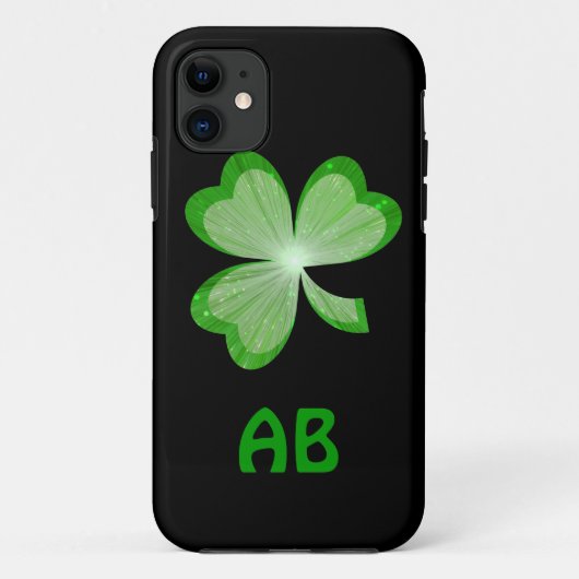 Shamrock Black monogram iPhone 5 hoesje (Achterkant)
