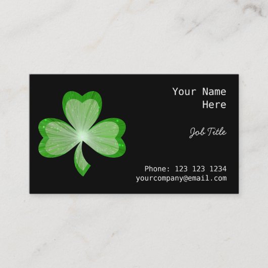 Shamrock Black visitekaartje side (Voorkant)