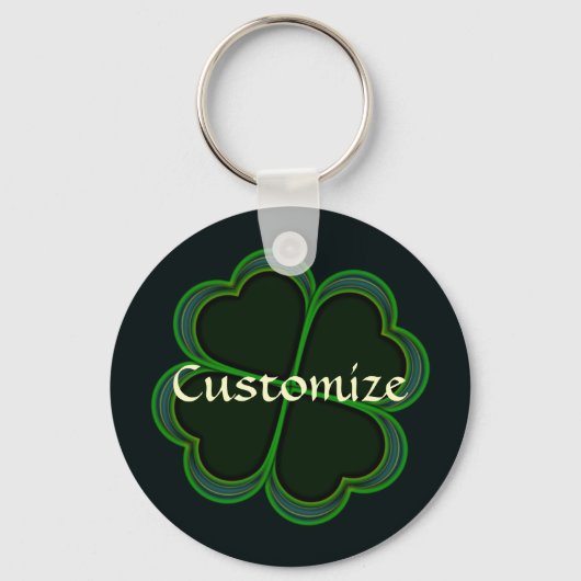 Shamrock Bleu Personalized Sleutelhanger (Voorkant)