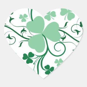 Shamrock bloesem hart sticker