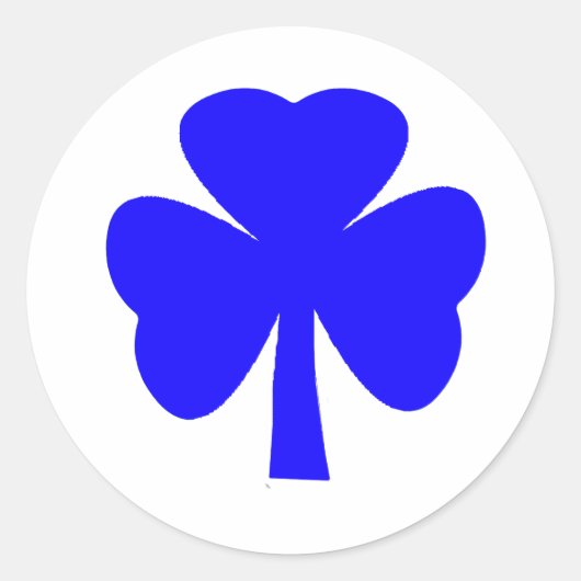 Shamrock Blue Het MUSEUM Zazzle Gifts Ronde Sticker (Voorkant)