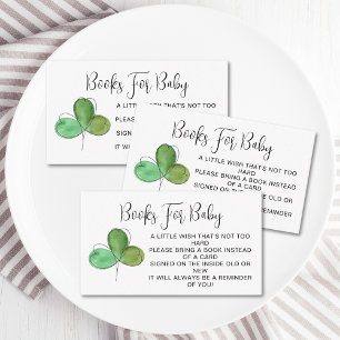 Shamrock boeken voor Baby Baby shower Informatiekaartje