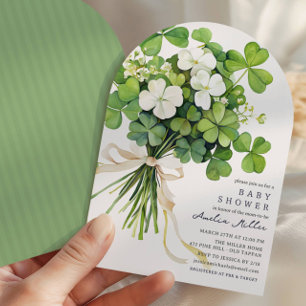 Shamrock Boeket Baby Shower Uitnodiging
