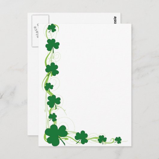 Shamrock Border Briefkaart (Voorkant / Achterkant)