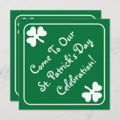 Shamrock Border St. Patrick's Day Invitation Card Kaart (Voorkant / Achterkant)