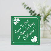 Shamrock Border St. Patrick's Day Invitation Card Kaart (Staand voorkant)