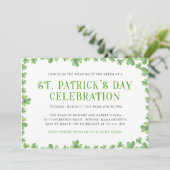 Shamrock Border St. Patrick's Day Party Invite (Staand voorkant)