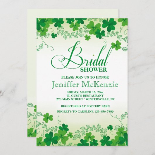 Shamrock Borders Uitnodiging (Voorkant / Achterkant)