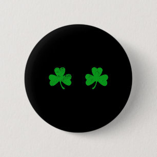 Shamrock Borst Ierse S Borsties St Patricks Day  Ronde Button 5,7 Cm