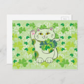 Shamrock Bouquet Neko Briefkaart (Voorkant / Achterkant)