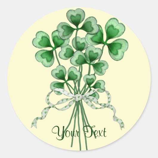 Shamrock Bouquet Ronde Sticker (Voorkant)