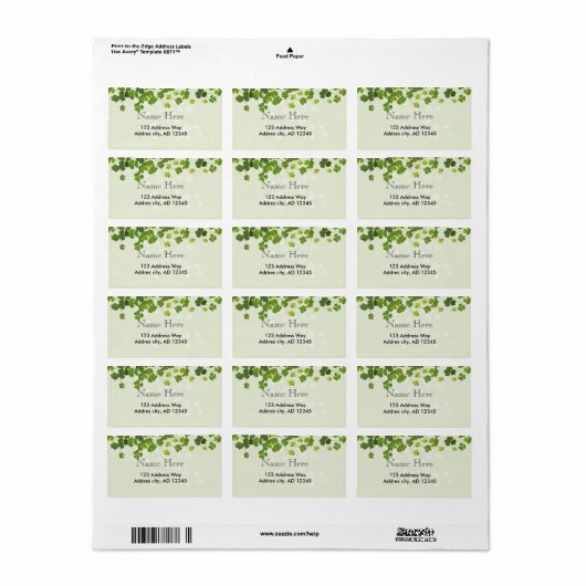 Shamrock bouquet, st patrick's day etiket (Full Sheet)