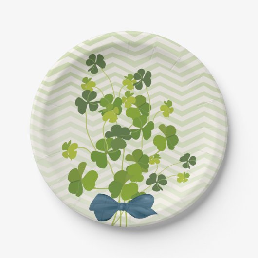 Shamrock bouquet, st patrick's day papieren bordje (Voorkant)
