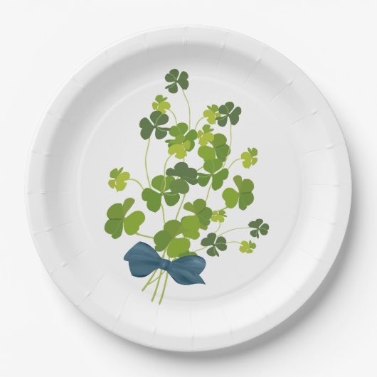 Shamrock bouquet, st patrick's day papieren bordje (Voorkant)