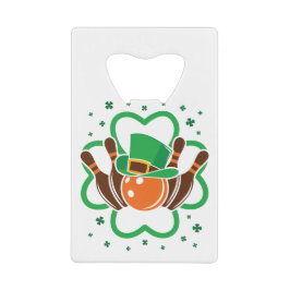 Shamrock Bowling Bowler St. Patricks Day Creditkaart Flessenopener