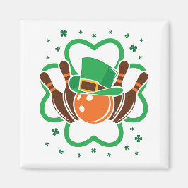 Shamrock Bowling Bowler St. Patricks Day Magneet