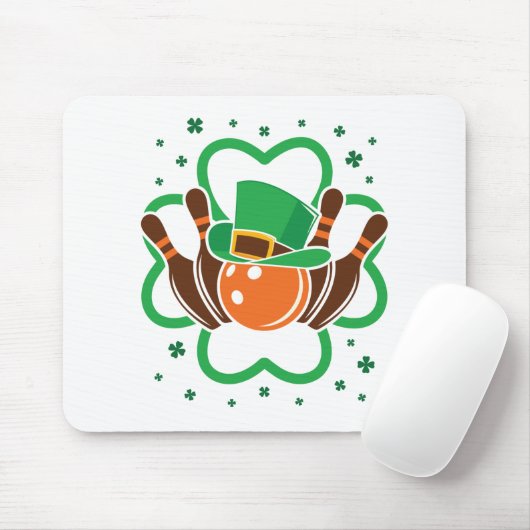 Shamrock Bowling Bowler St. Patricks Day Muismat (Met muis)