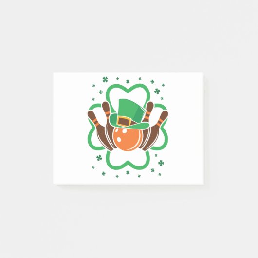 Shamrock Bowling Bowler St. Patricks Day Post-it® Notes (Voorkant)
