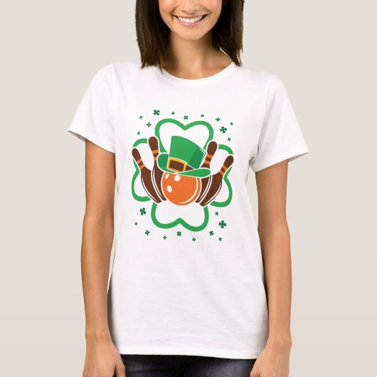Shamrock Bowling Bowler St. Patricks Day T-shirt (Voorkant)