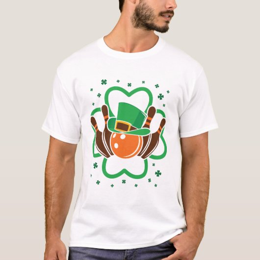 Shamrock Bowling Bowler St. Patricks Day T-shirt (Voorkant)