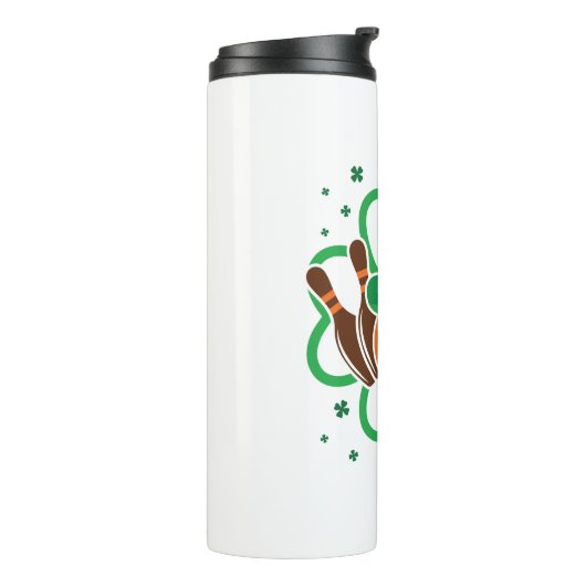 Shamrock Bowling Bowler St. Patricks Day Thermosbeker (Gedraaid links)