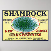 Shamrock Brand Cranberry Label Poster (Voorkant)