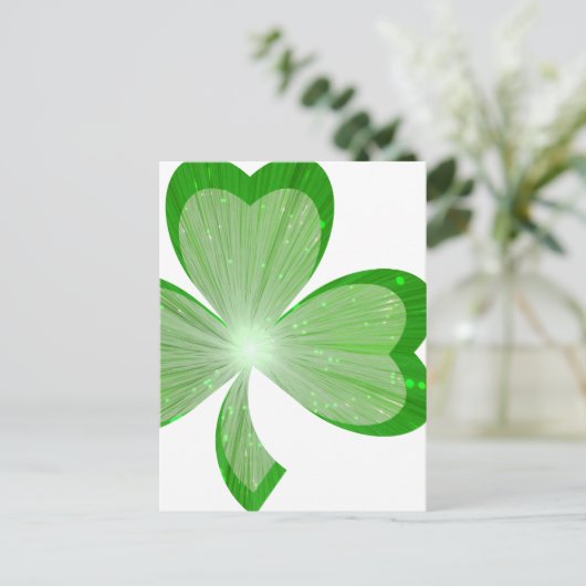 Shamrock briefkaart white (Staand voorkant)