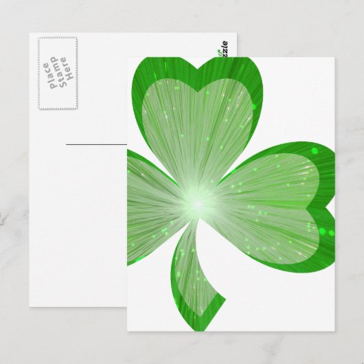 Shamrock briefkaart white (Voorkant / Achterkant)