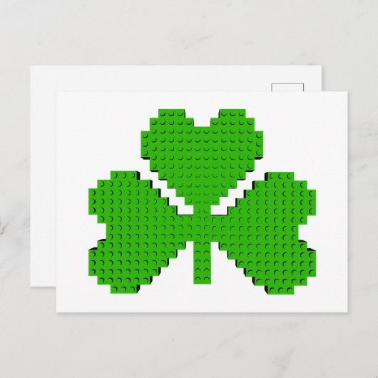 Shamrock Building Blocks Draaien Briefkaart (Voorkant / Achterkant)