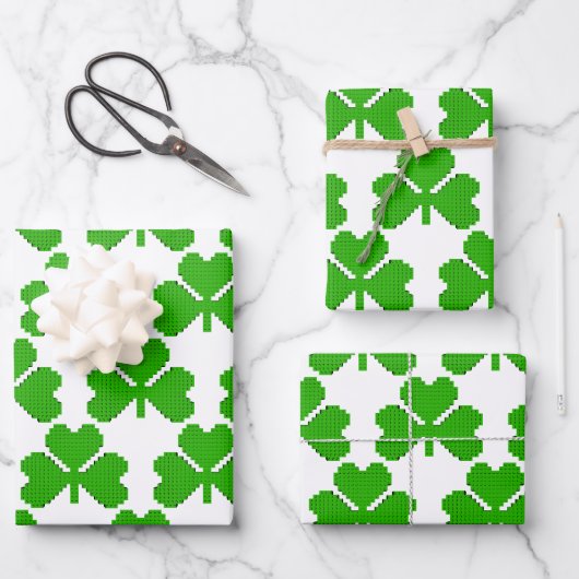 Shamrock Building Blocks Draaien Inpakpapier Vel (Voorkant)