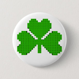 Shamrock Building Blocks Draaien Ronde Button 5,7 Cm