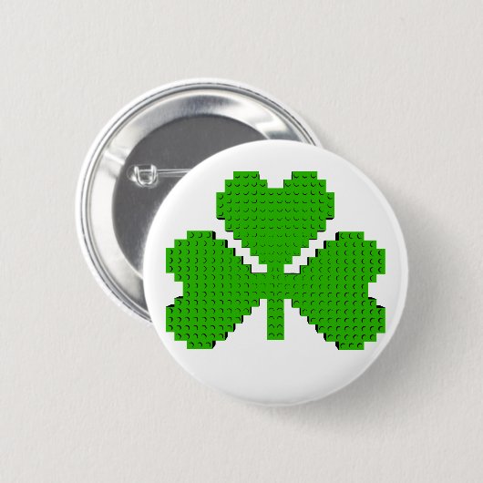 Shamrock Building Blocks Draaien Ronde Button 5,7 Cm (Voorkant /achterkant)