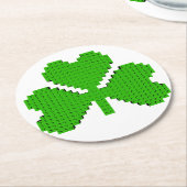 Shamrock Building Blocks Draaien Ronde Kartonnen Onderzetter (Gebogen)