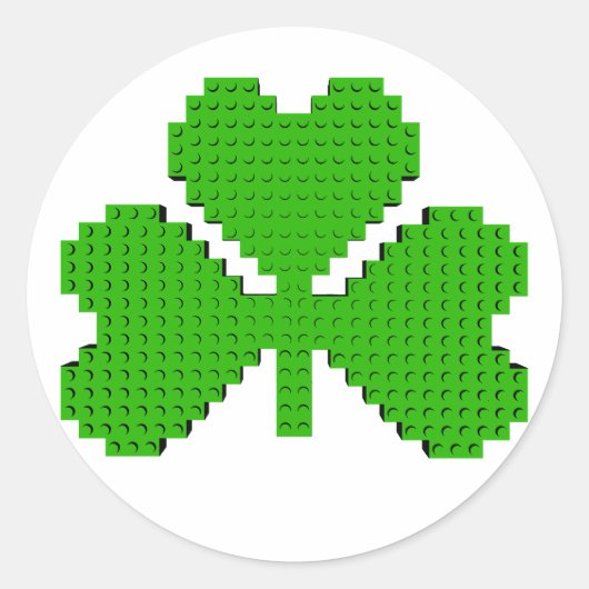 Shamrock Building Blocks Draaien Ronde Sticker (Voorkant)