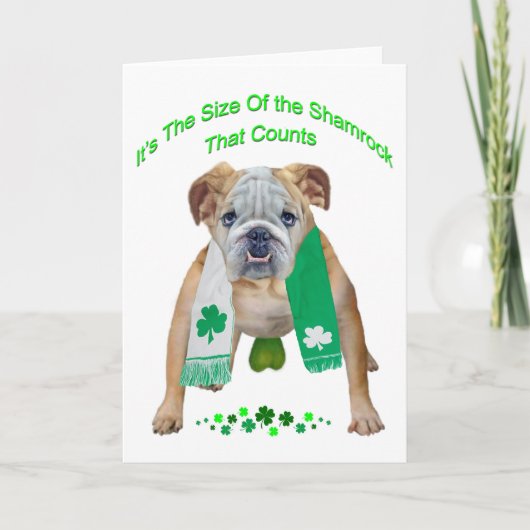 Shamrock Bulldog St. Patrick's Day Kaart (Voorkant)