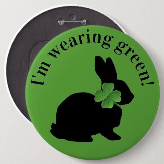 Shamrock Bunny Ronde Button 6,0 Cm (Voorkant /achterkant)