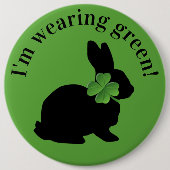 Shamrock Bunny Ronde Button 6,0 Cm (Voorkant)