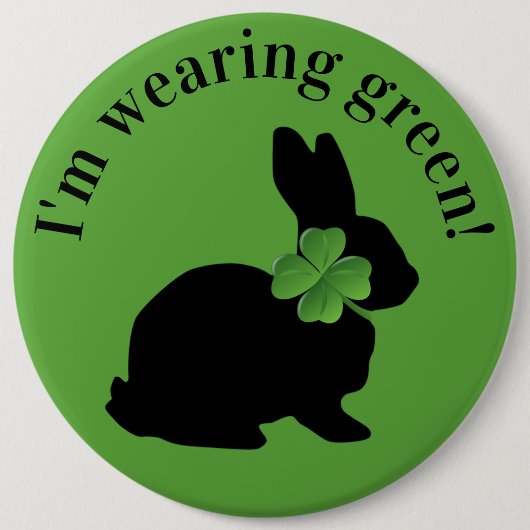Shamrock Bunny Ronde Button 6,0 Cm (Voorkant)