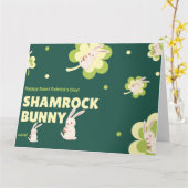 Shamrock Bunny St. Patrick's Day  Kaart (Gele Bloem)