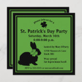 Shamrock Bunny St. Patrick's Day Uitnodiging (Voorkant / Achterkant)