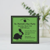 Shamrock Bunny St. Patrick's Day Uitnodiging (Staand voorkant)