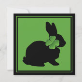 Shamrock Bunny St. Patrick's Day Uitnodiging (Achterkant)
