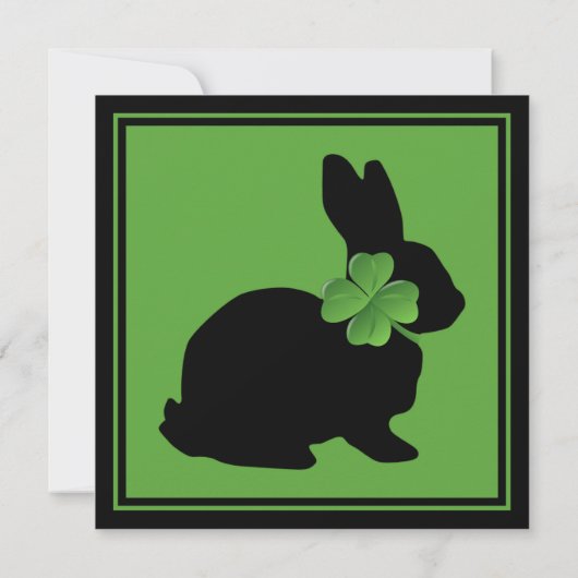 Shamrock Bunny St. Patrick's Day Uitnodiging (Achterkant)