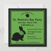 Shamrock Bunny St. Patrick's Day Uitnodiging (Voorkant)