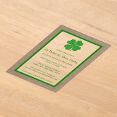 Shamrock & Burlap St. Patrick's Day Acryl Uitnodigingen (Laagn)