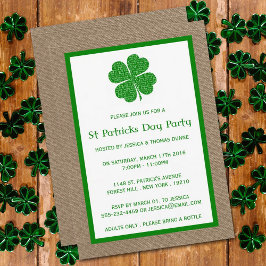 Shamrock & Burlap St. Patrick's Day Invitation Kaart